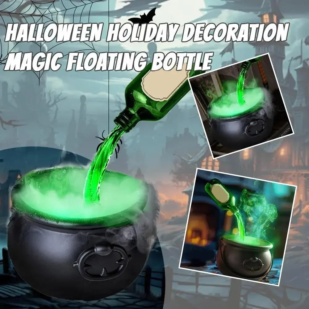 Chaudron de sorcière Halloween – Décoration LED avec fumée et squelette
