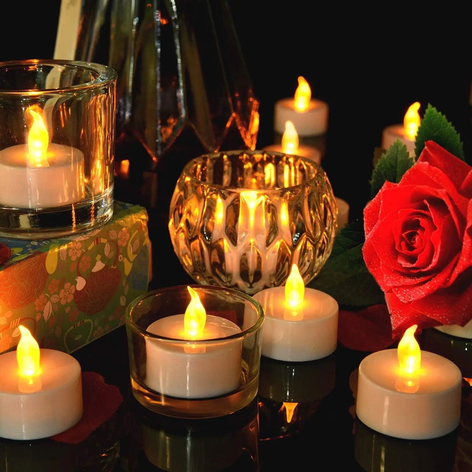LED Candles 48/24/12 Pack Battery Operated Candles Batteries Lights Candles to Create Warm Ambiance Naturally Flickering Bright