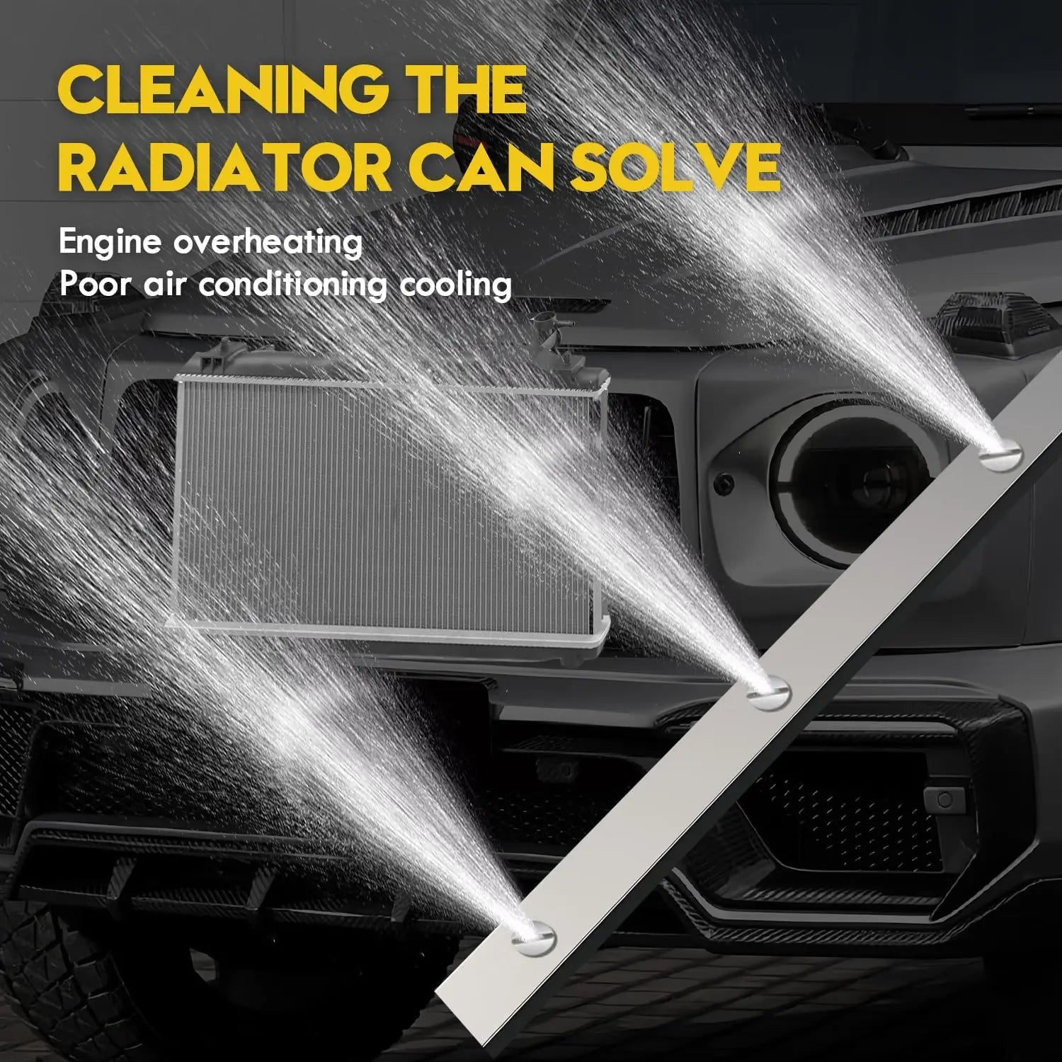 High Pressure Wash Car Water Tank Radiator Condenser Cleaning Wand Tool Removal-Free For Wash Gun 1/4" Hitch