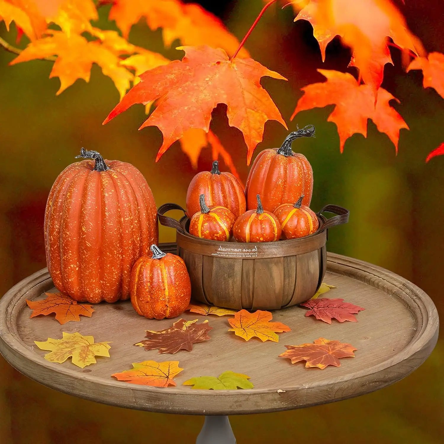 Lot de citrouilles artificielles Halloween – 7 pcs décoratives en mousse réaliste