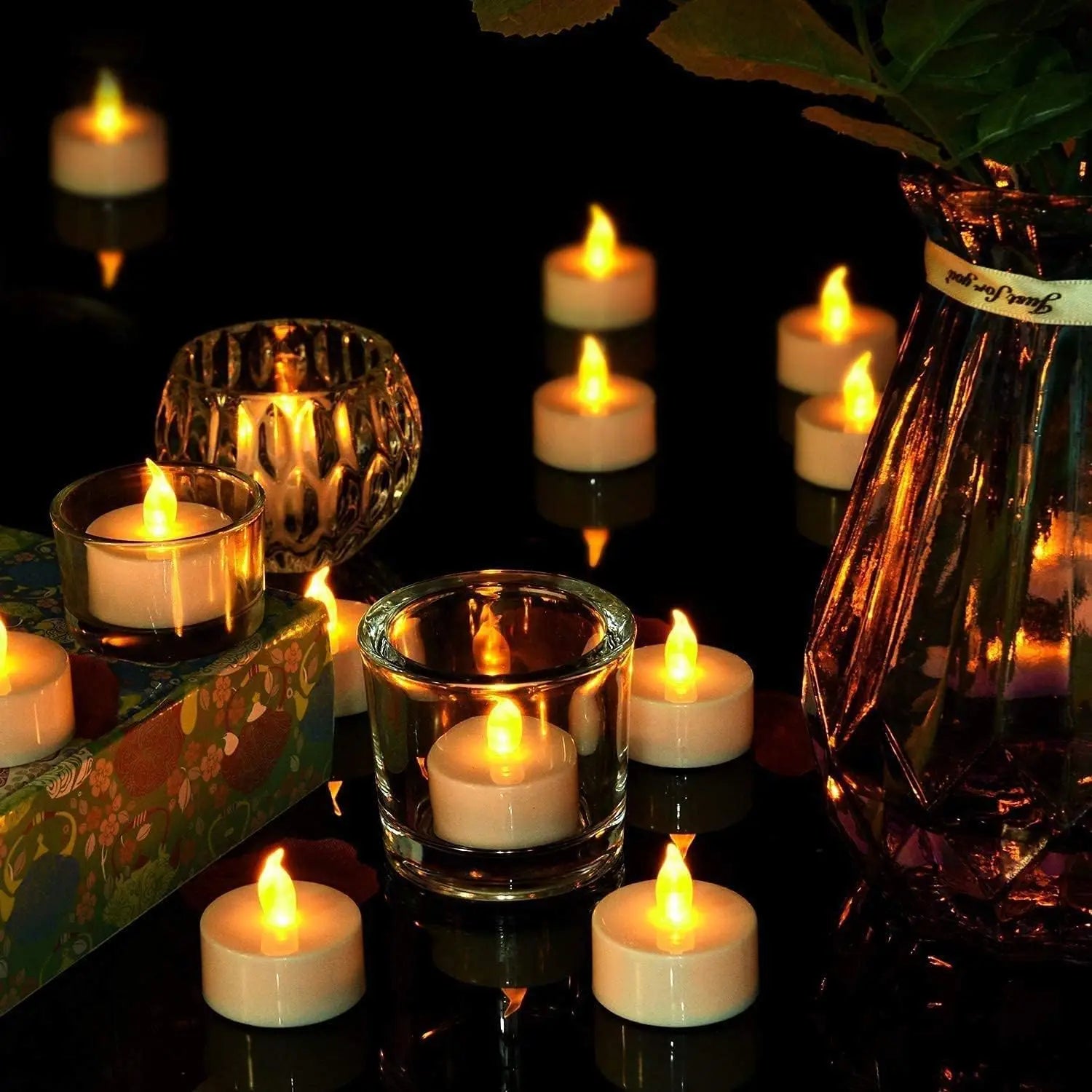 LED Candles 48/24/12 Pack Battery Operated Candles Batteries Lights Candles to Create Warm Ambiance Naturally Flickering Bright